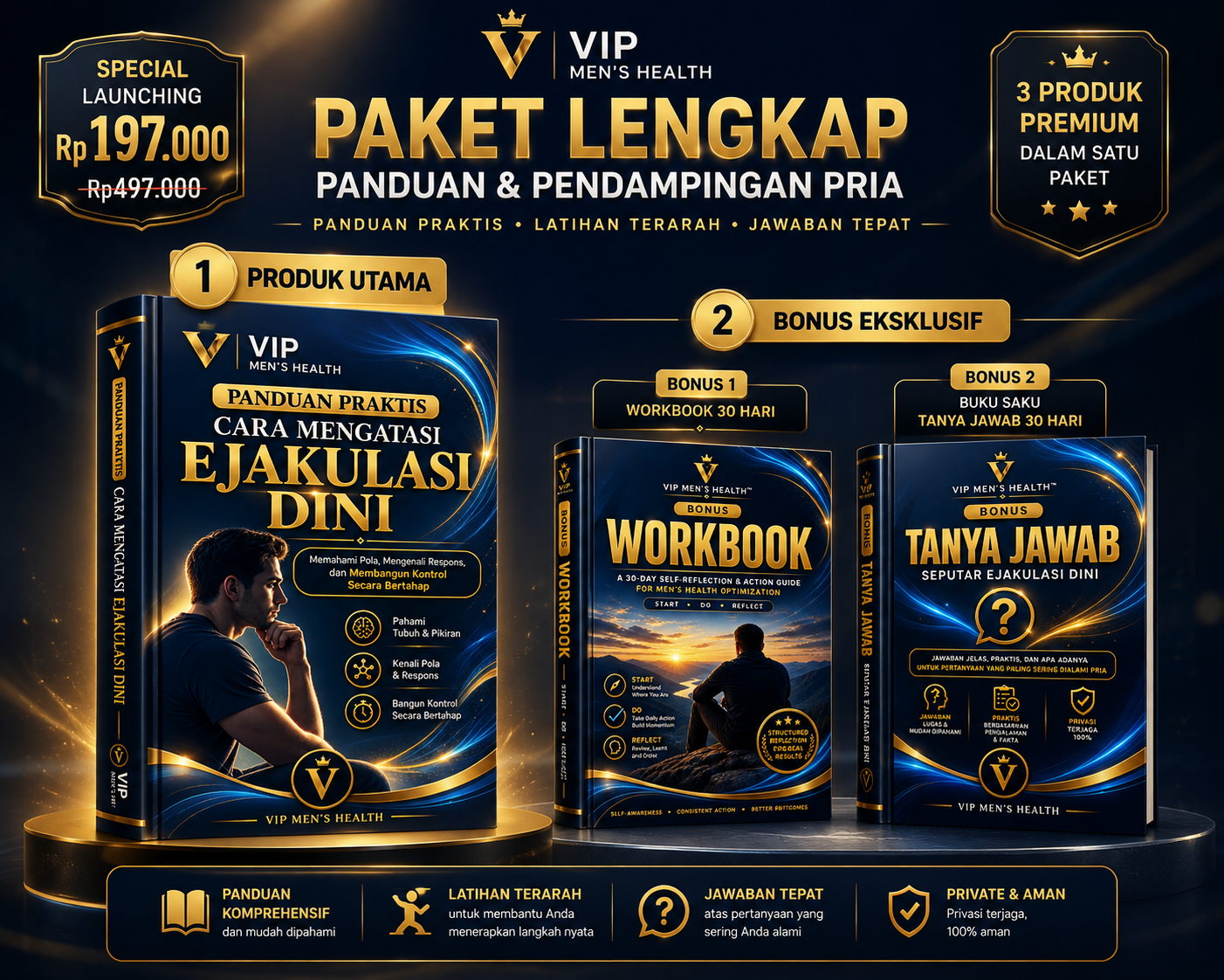 Mockup e-book panduan praktis cara mengatasi ejakulasi dini secara alami